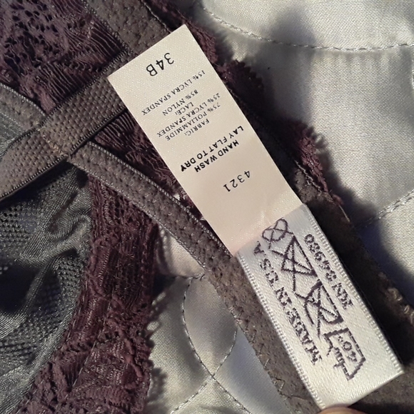 90s Parisa by Amir Demi Underwire Sheer Bra & Thong set, Taupe & Dusty Lilac 34B - Picture 9 of 15